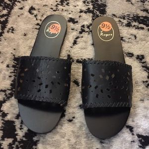 Jack Rogers Delilah slide sandal black new 9.5